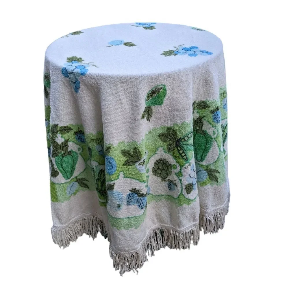 Vintage fruit and‎ vegetable print Terry cloth table cloth